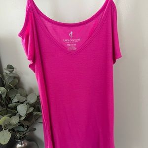 Juicy Couture Cold Shoulder Fuchsia Top